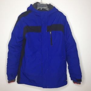 LAND’S END Boys Squall Blue Hooded Winter Parka Coat XL